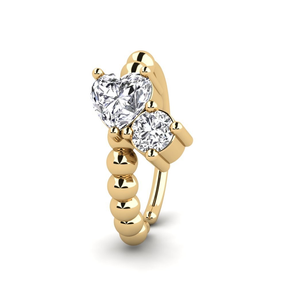 Anneau De Nez Cœur En Or Jaune 9 Carats Jewellerybox - Neuf Avec étiquettes