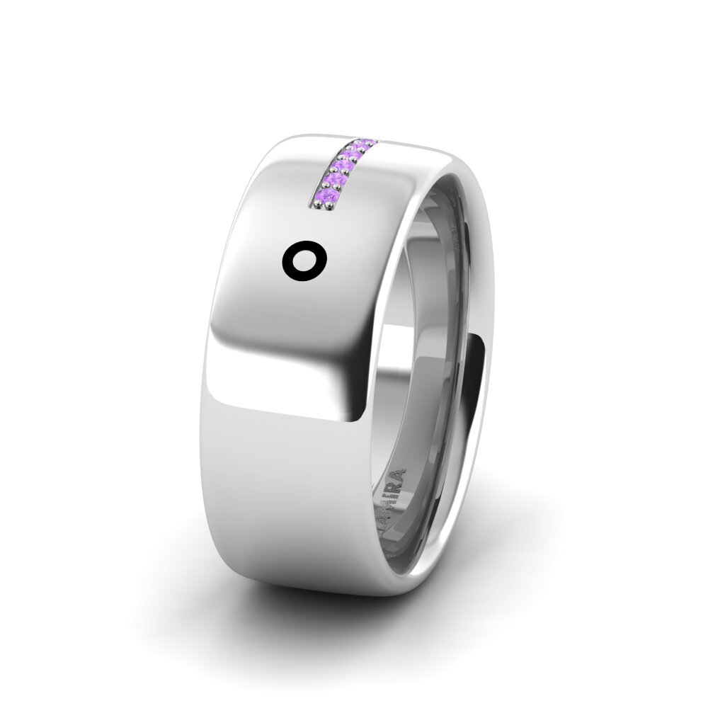 Amethyst Women's Wedding Ring Cute Stream 8.0 mm
