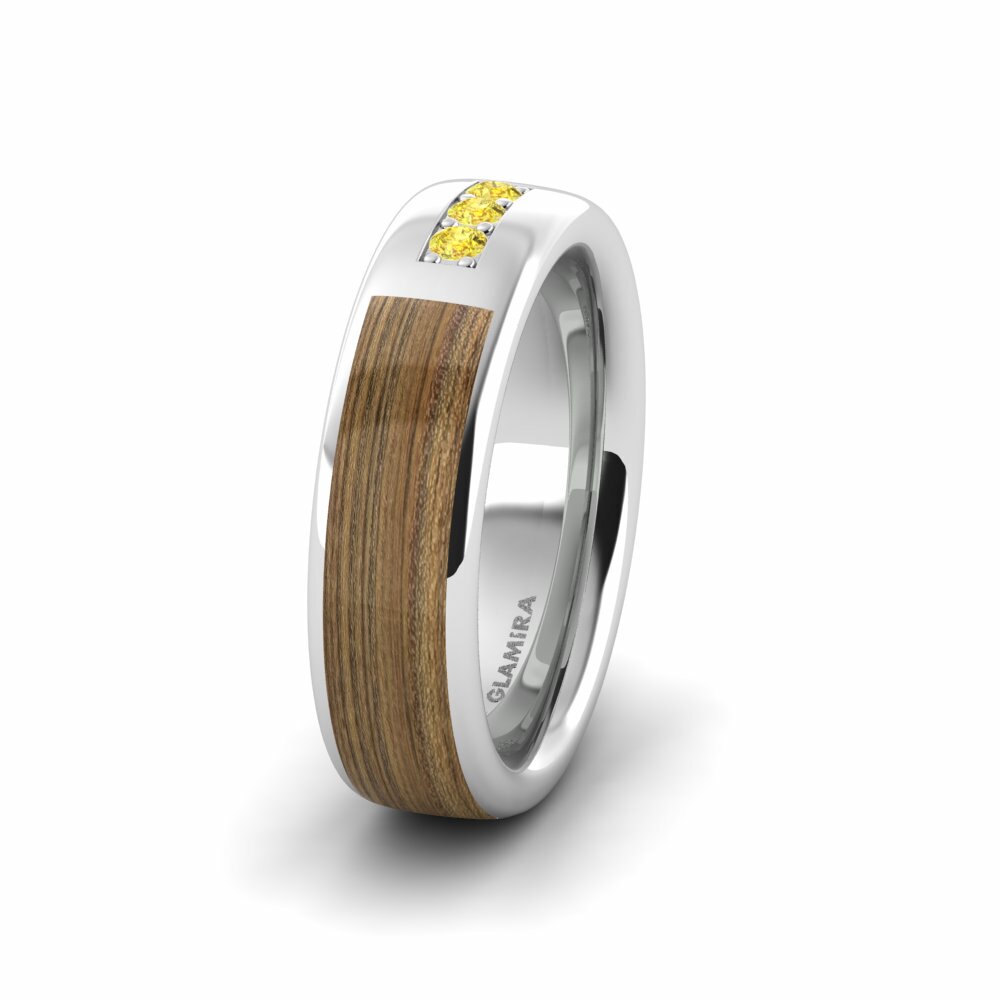 Zafiro amarillo Anillo Boda Mujer Pretty Wequ 6.0 mm