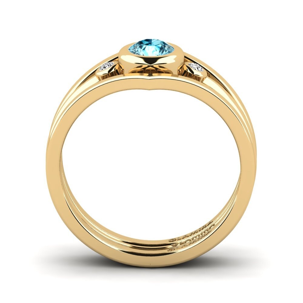 Blue Zircon Ring Afin - Set