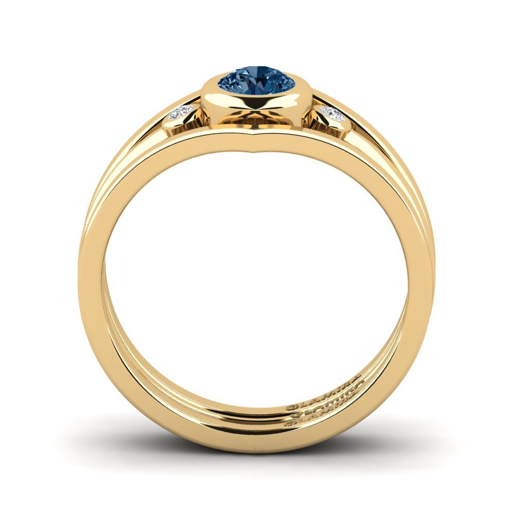 Blauer Diamant Ring Afin - Set