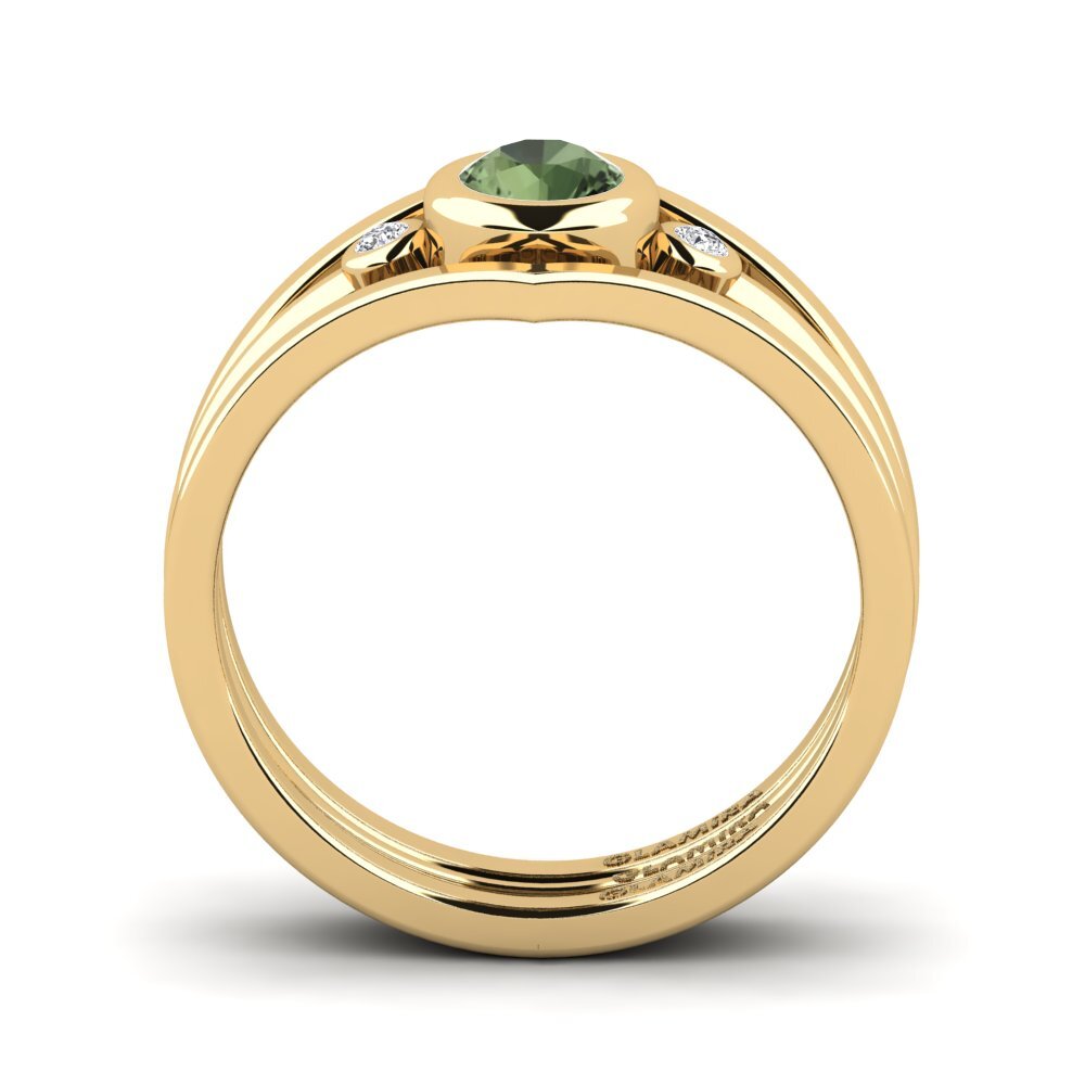 Green Sapphire Ring Afin - Set