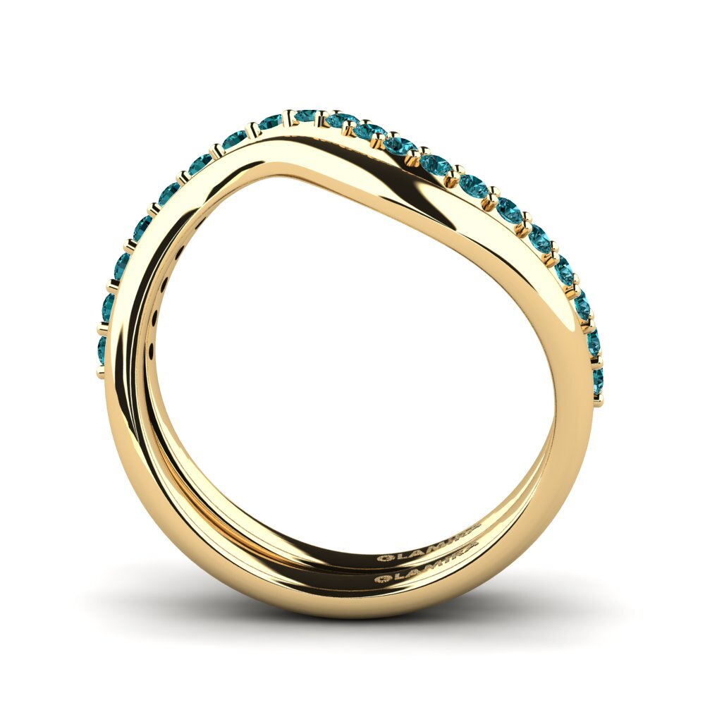 Blauer Diamant Stapelbarer Ring Bicg Set