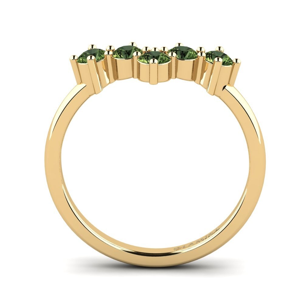 Green Sapphire Stackable Ring Equa - B