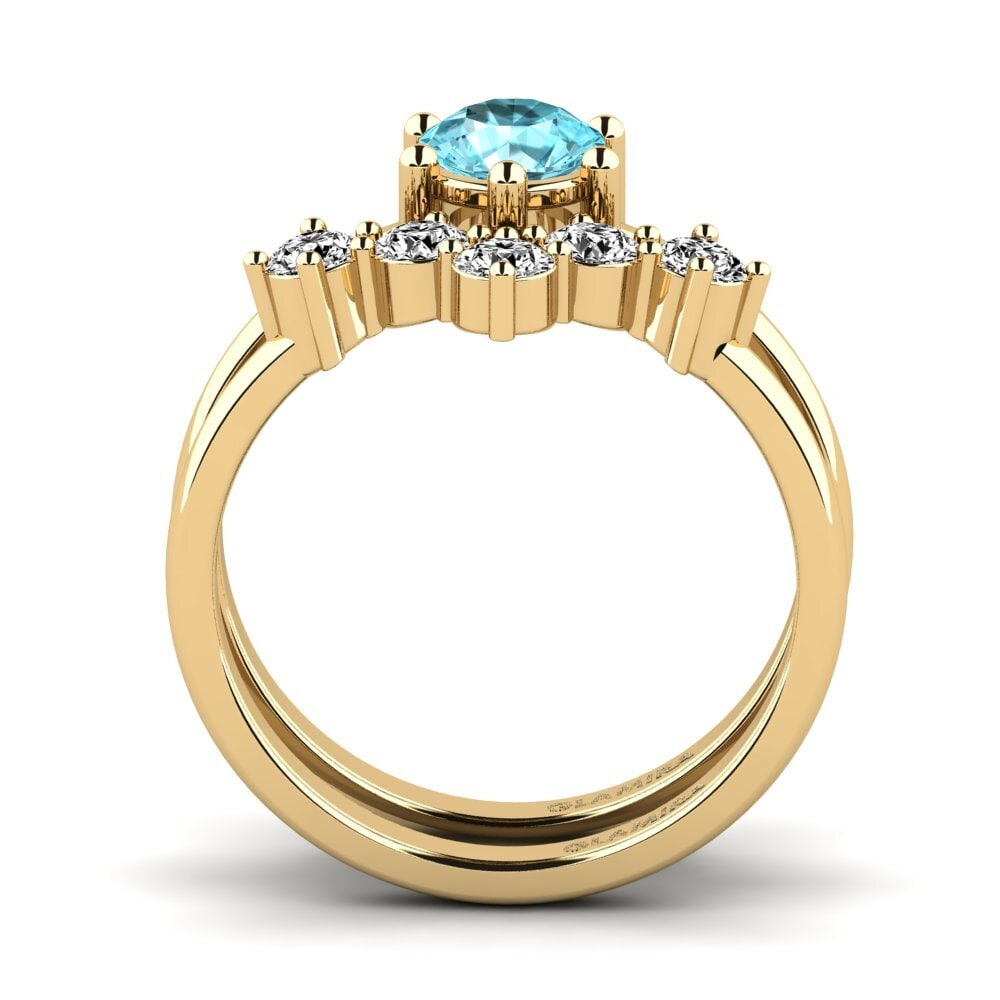 Blue Zircon Stackable Ring Equa Set