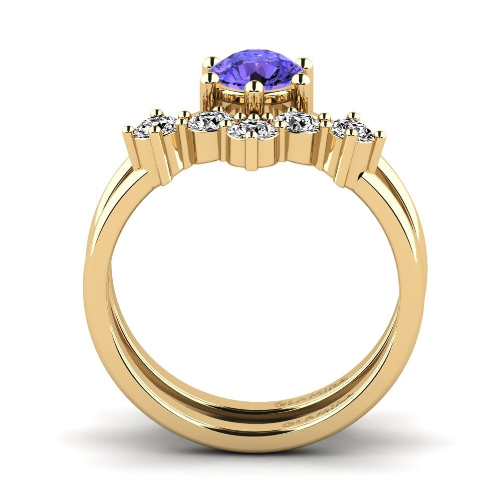Tanzanite Anel Empilhável Equa Set