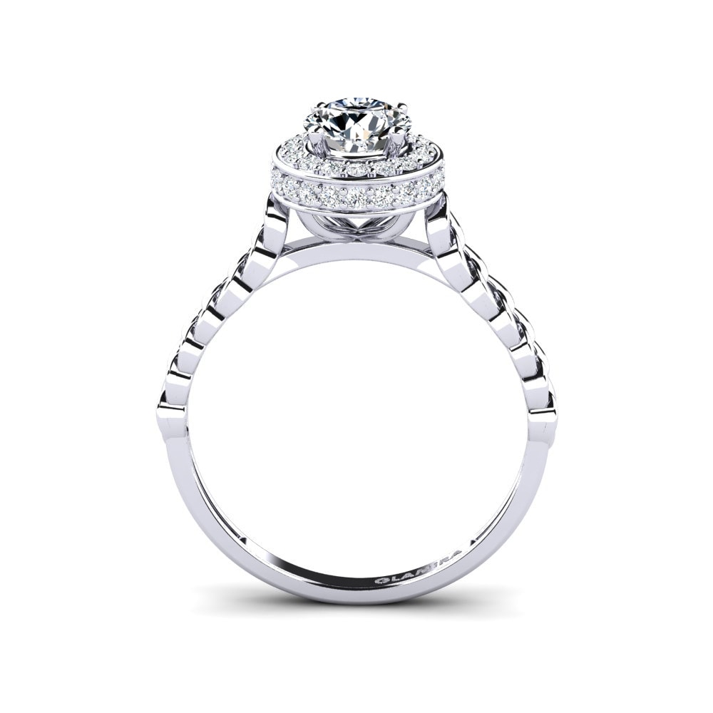 9ct White Gold Engagement Ring Fnel - A