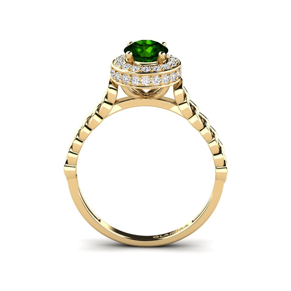 Green Tourmaline Engagement Ring Fnel - A