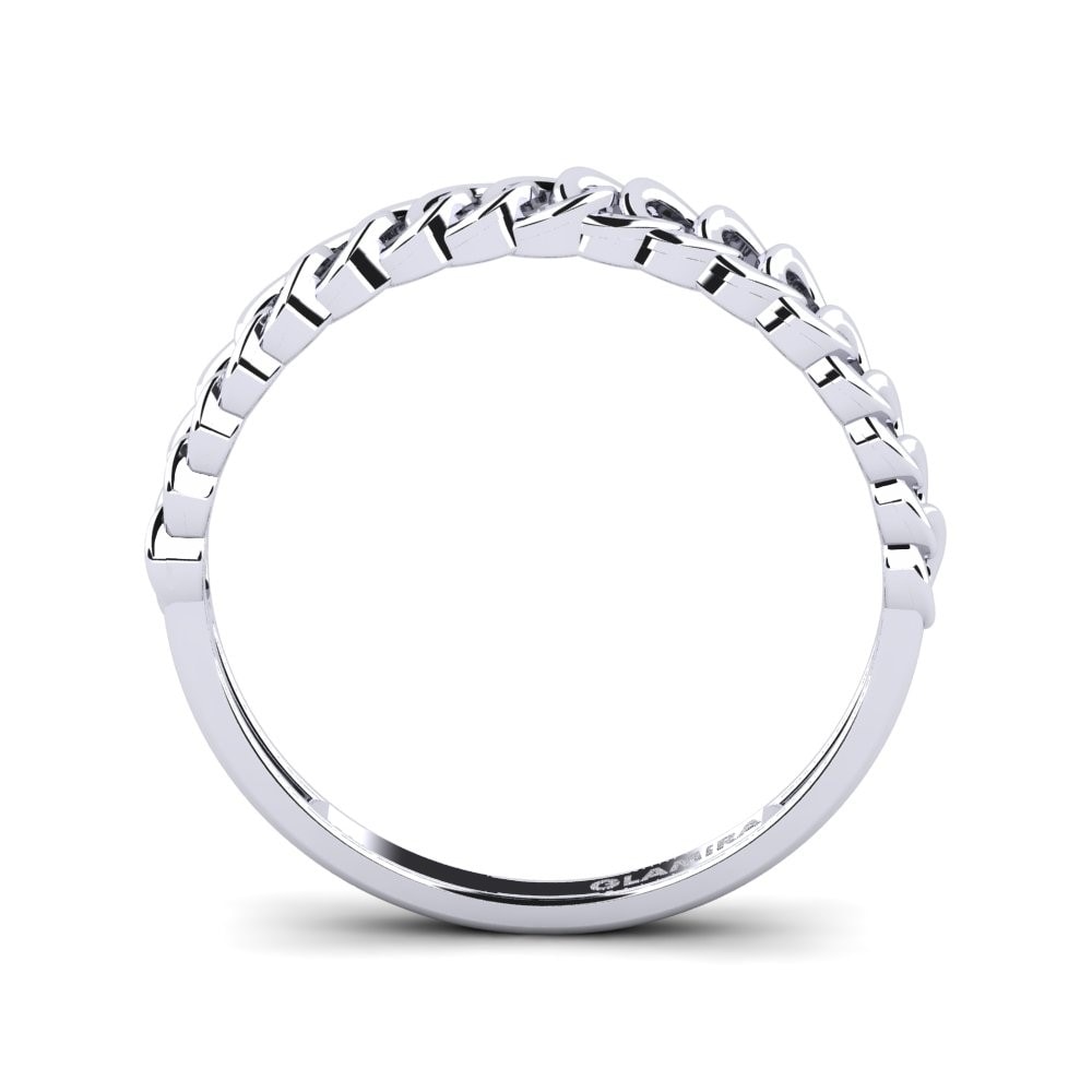 9k White Gold Stackable Ring Fnel - B