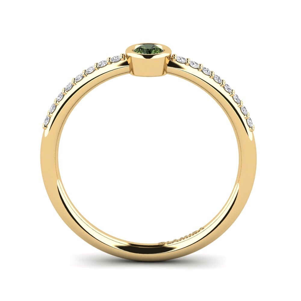 Green Sapphire Stackable Ring Gend - A