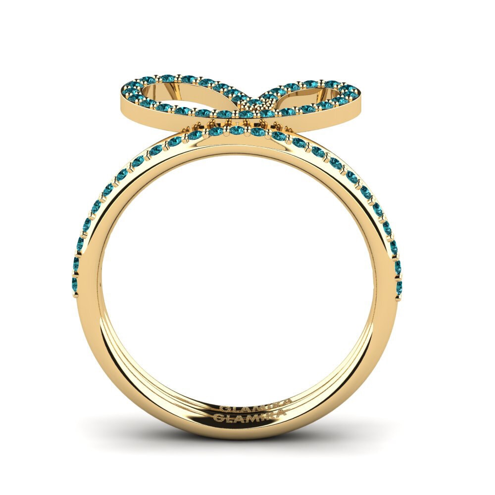 Blauer Diamant Stapelbarer Ring Geratas Set