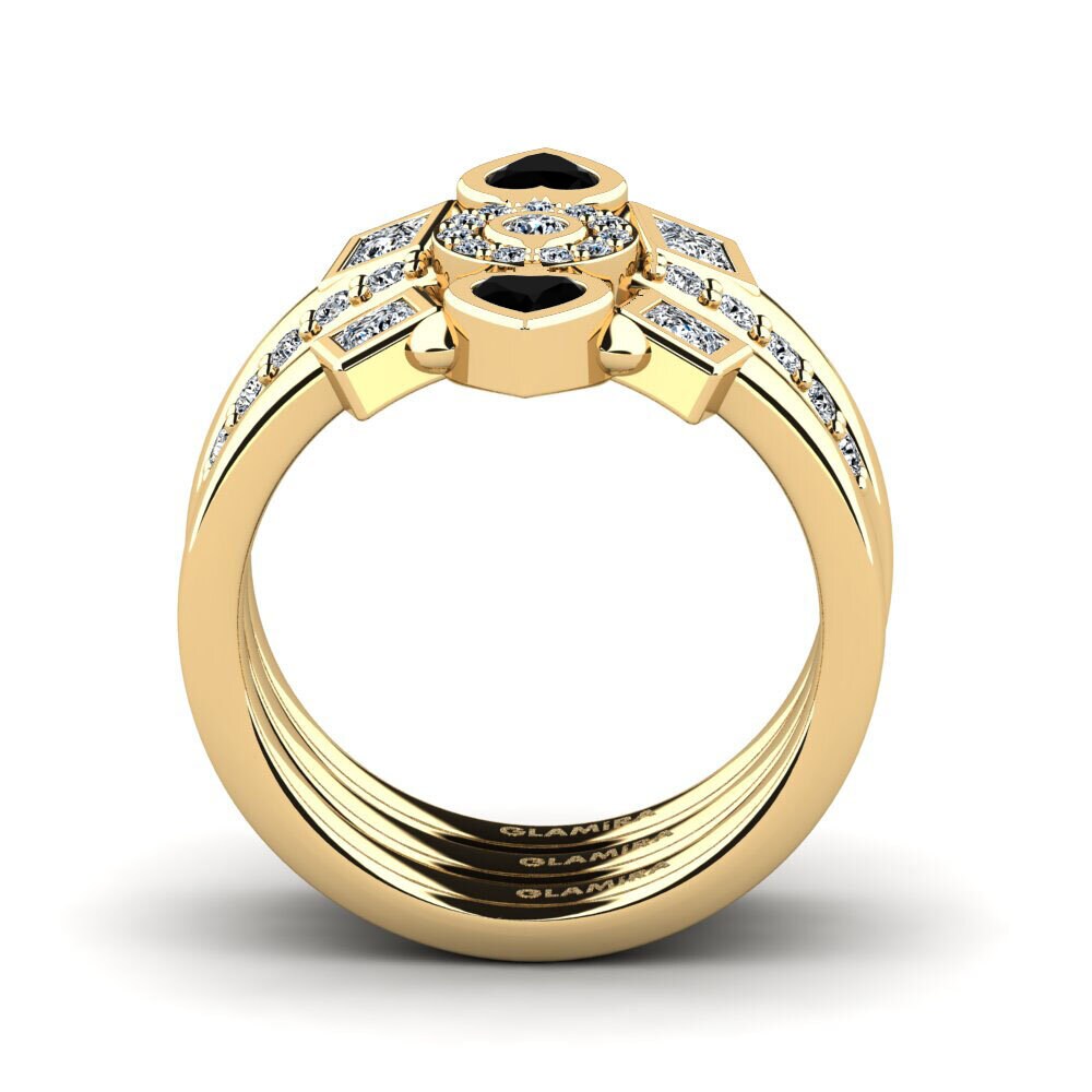 Zafiro negro Anillo Gimma Set