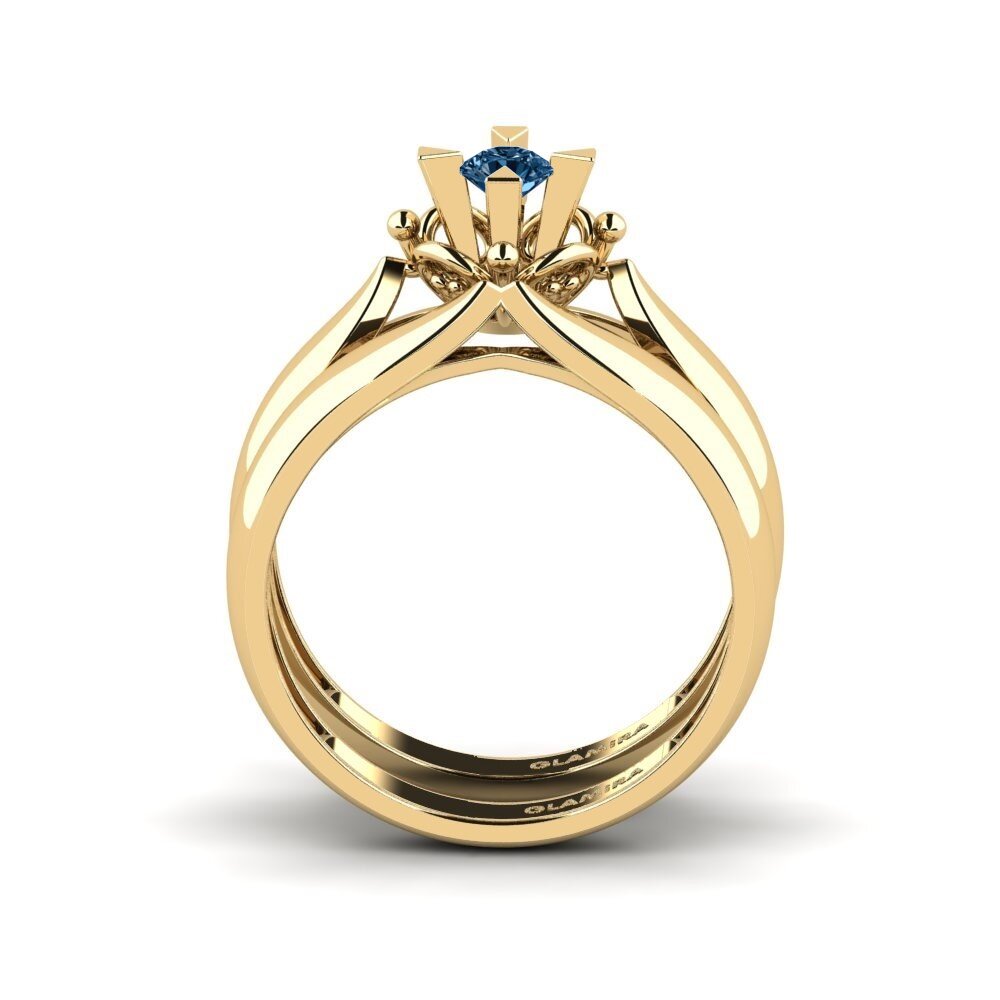 Blue Diamond Stackable Ring Gobs Set