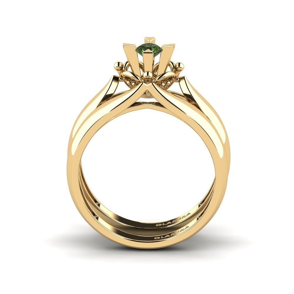Green Sapphire Stackable Ring Gobs Set