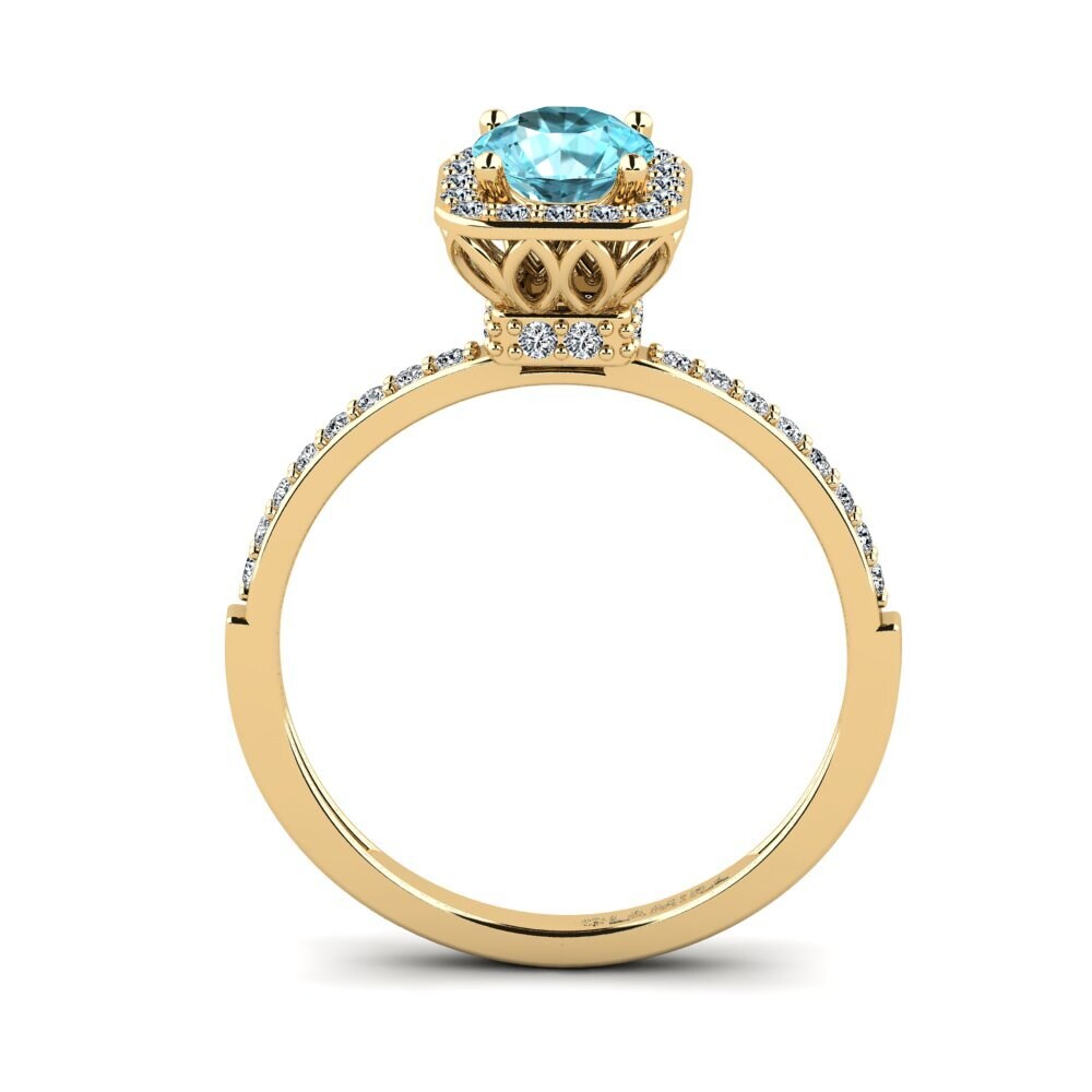 Blue Zircon Engagement Ring Grede - A