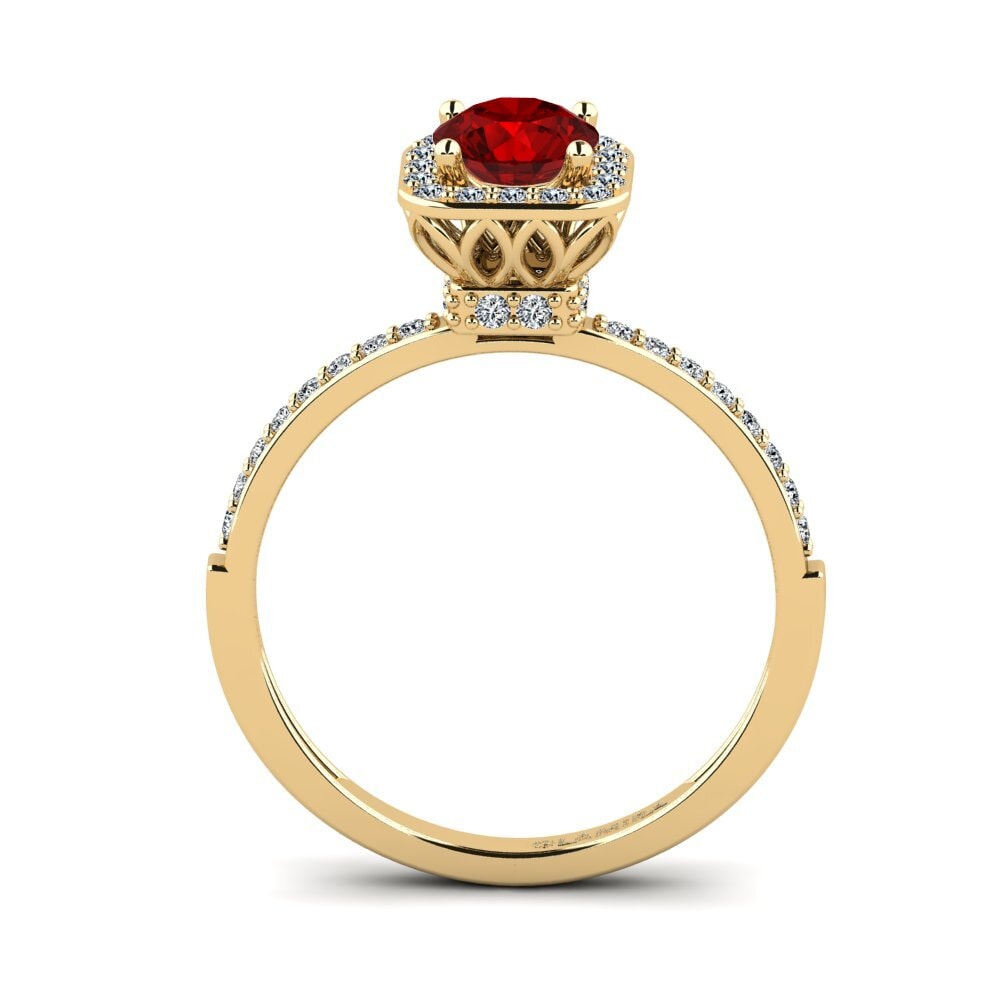 Ruby (Lab Created) Engagement Ring Grede - A