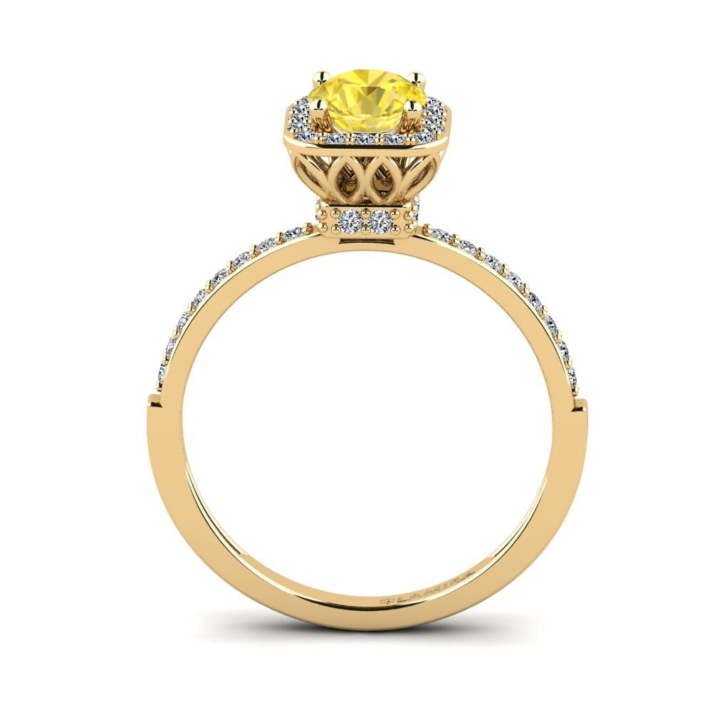 Yellow Sapphire Engagement Ring Grede - A
