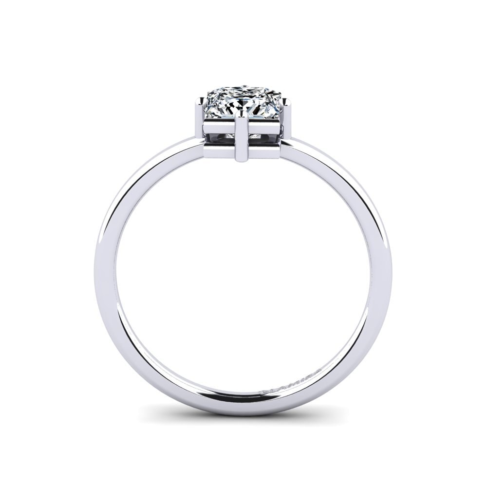 Weissgold 375 Prinzess Verlobungsring Idan - B