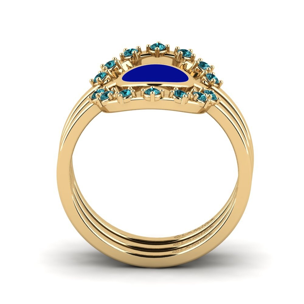 Blauer Diamant Stapelbarer Ring Middo Set