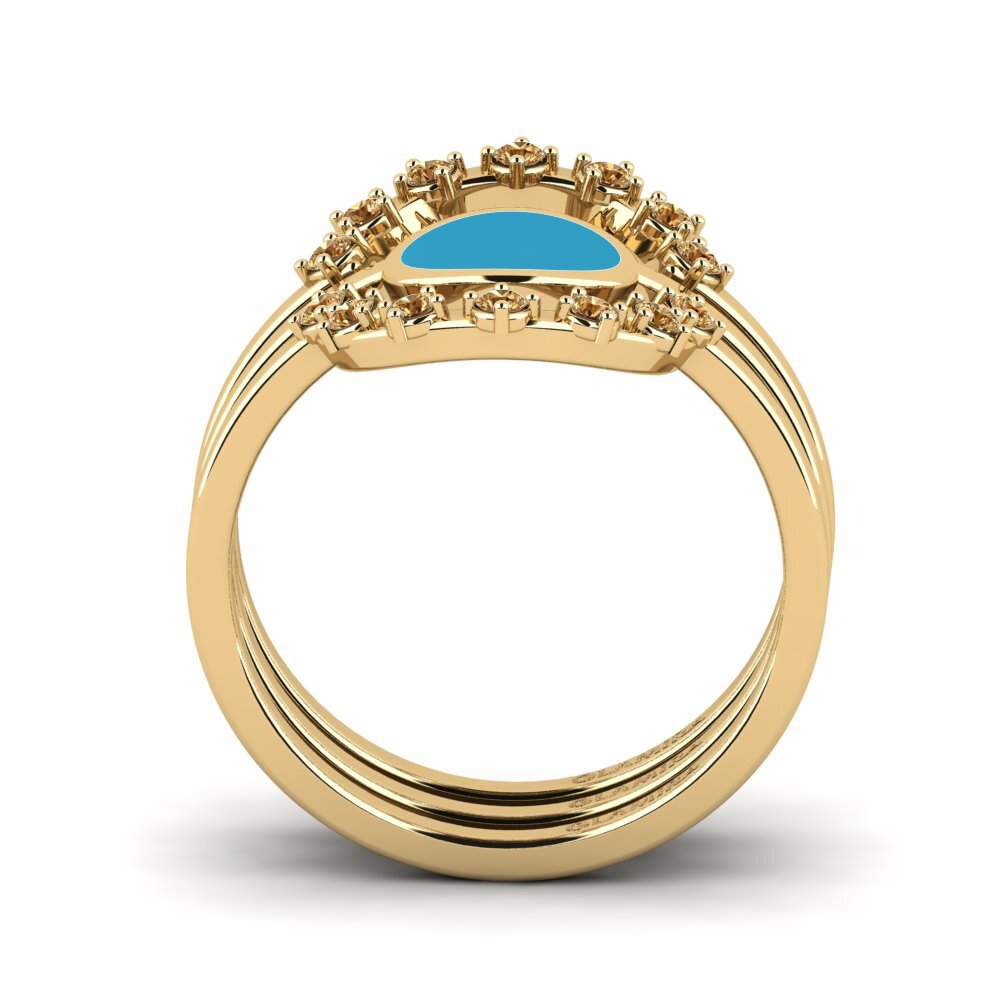 Brown Diamond Stackable Ring Middo Set
