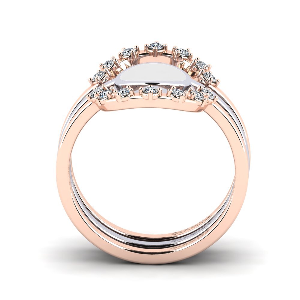 375 Rot & Weißgold Stapelbarer Ring Middo Set