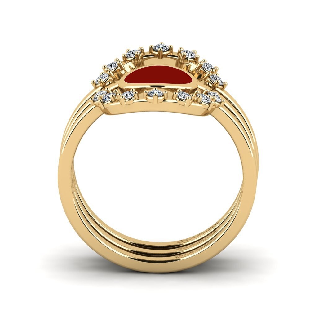 Gelbgold 585 Stapelbarer Ring Middo Set