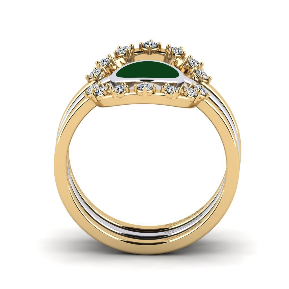 750 Gelb & Weißgold Stapelbarer Ring Middo Set