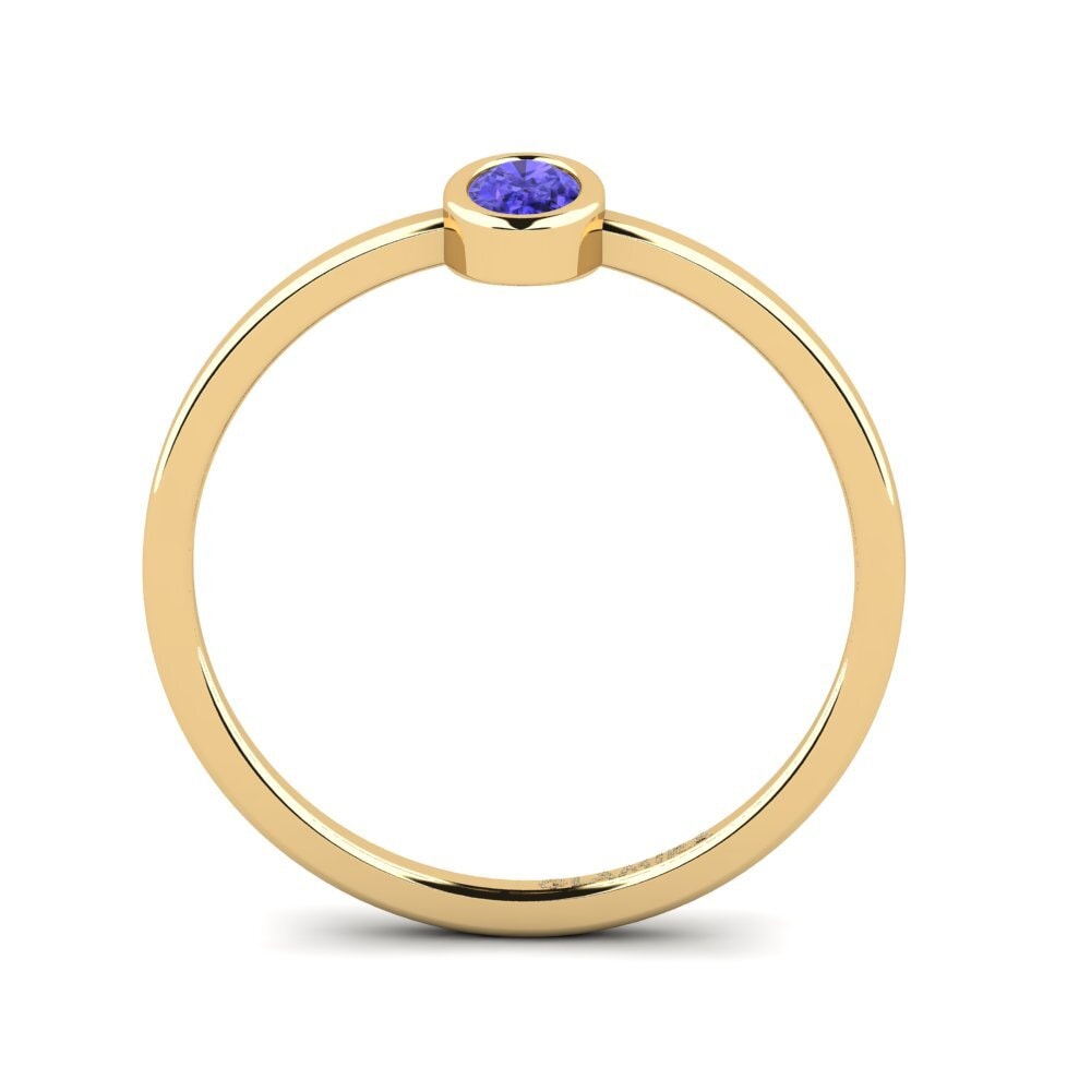 18k Oro Amarillo Tanzanita Anillo de compromiso Niliev - A