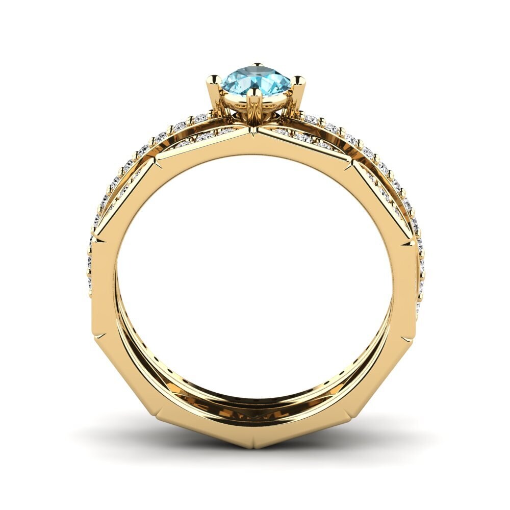 Blue Zircon Stackable Ring Nurath Set