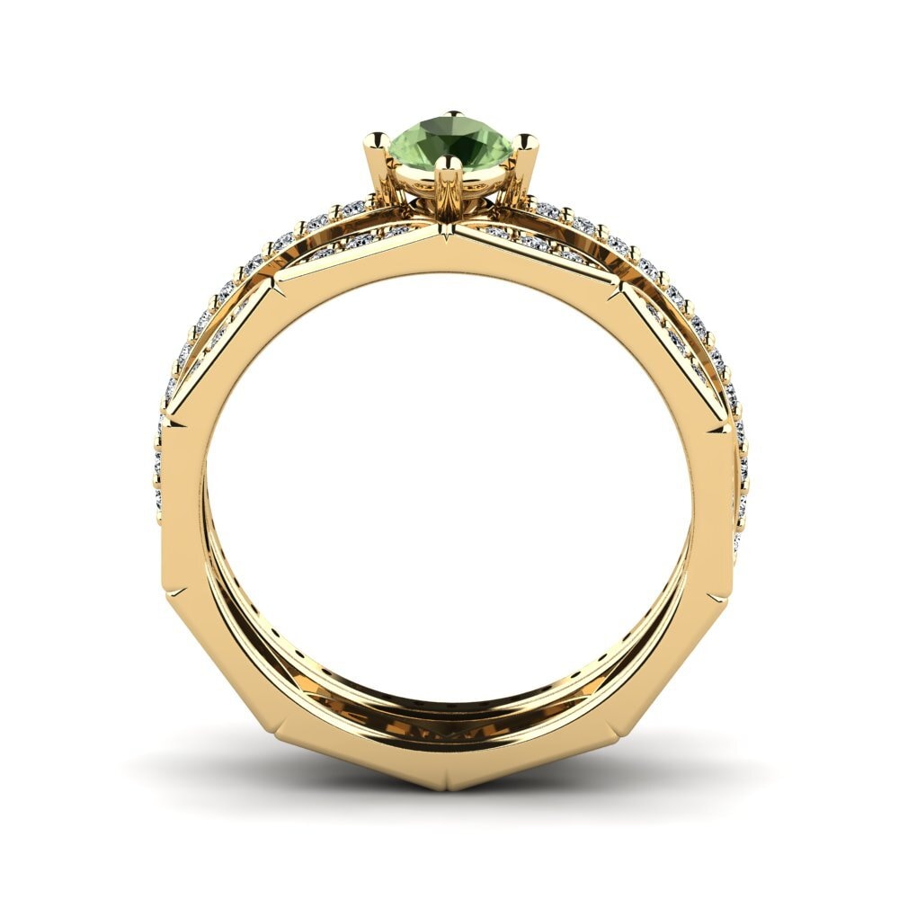 Green Sapphire Stackable Ring Nurath Set