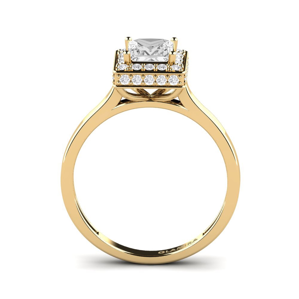 Zafiro blanco Anillo de compromiso Scump - A