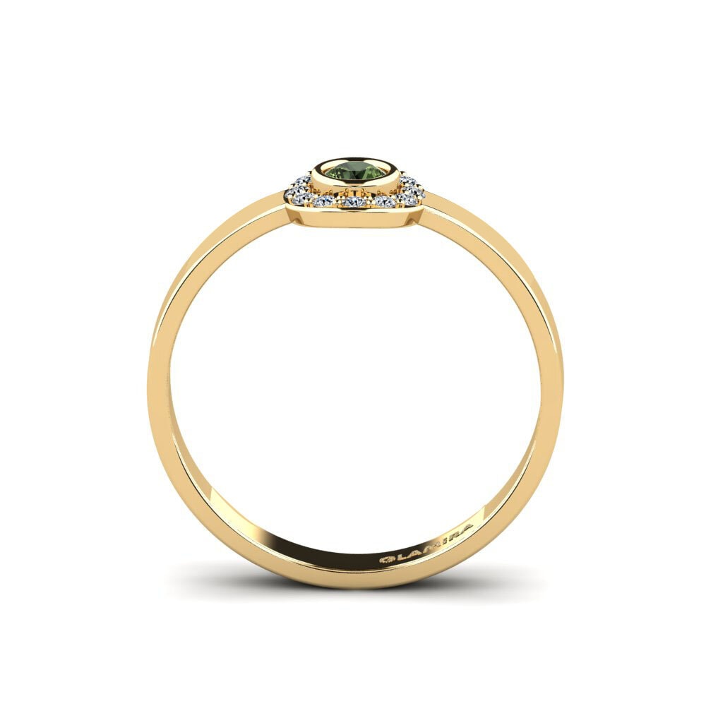 Green Sapphire Stackable Ring Siorgr - A