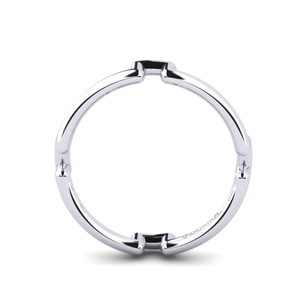 18k White Gold Stackable Ring Soya - B