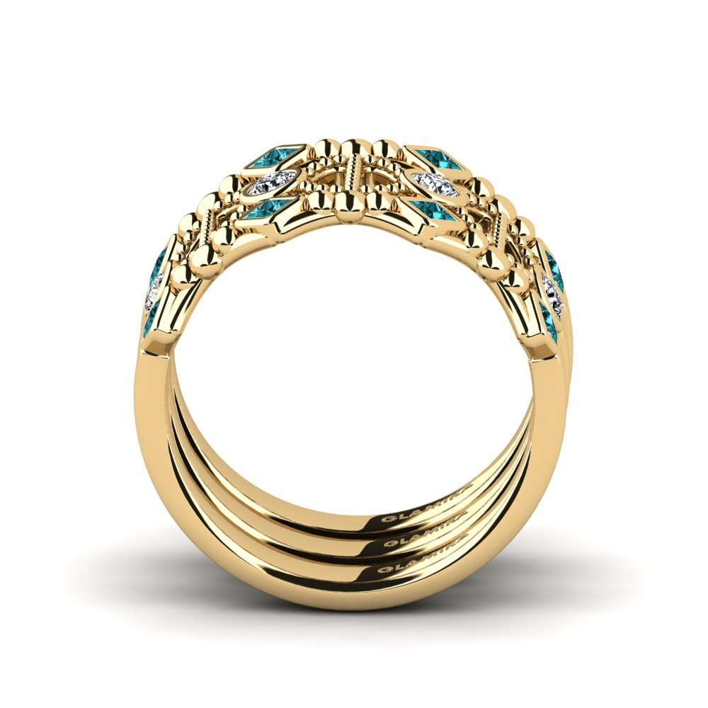 Blauer Diamant Stapelbarer Ring Sweofoa Set