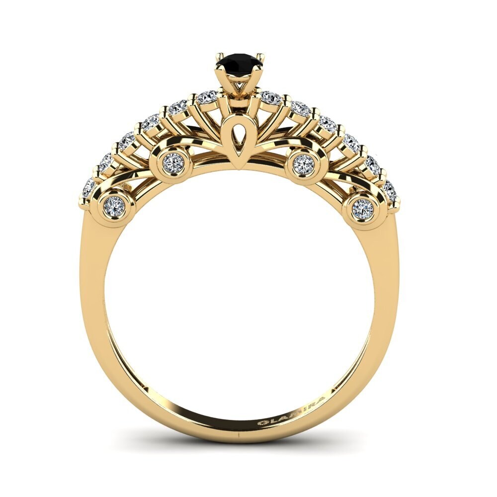 Black Sapphire Engagement Ring Sweold - A