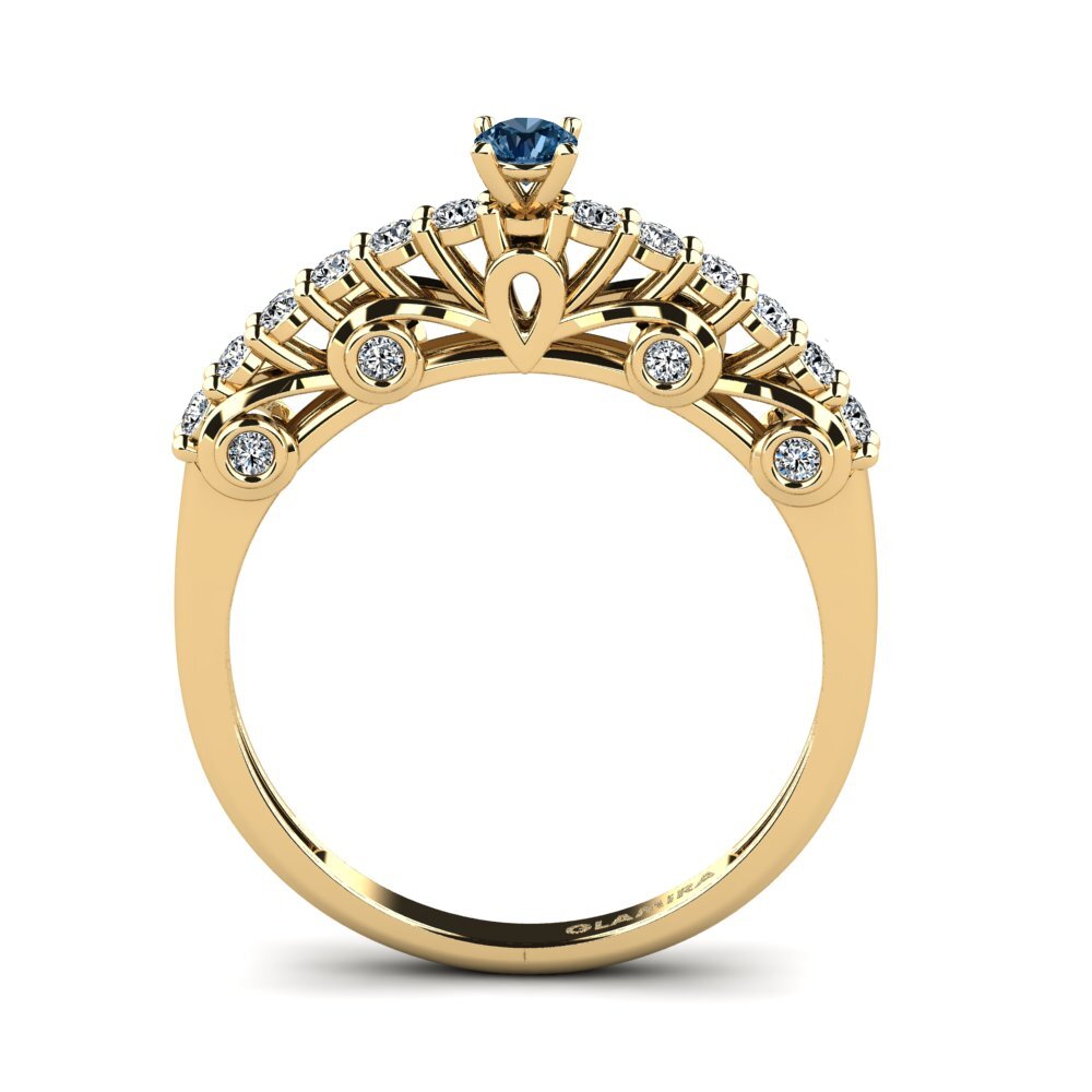 Diamante Azul Anel de Noivado Sweold - A