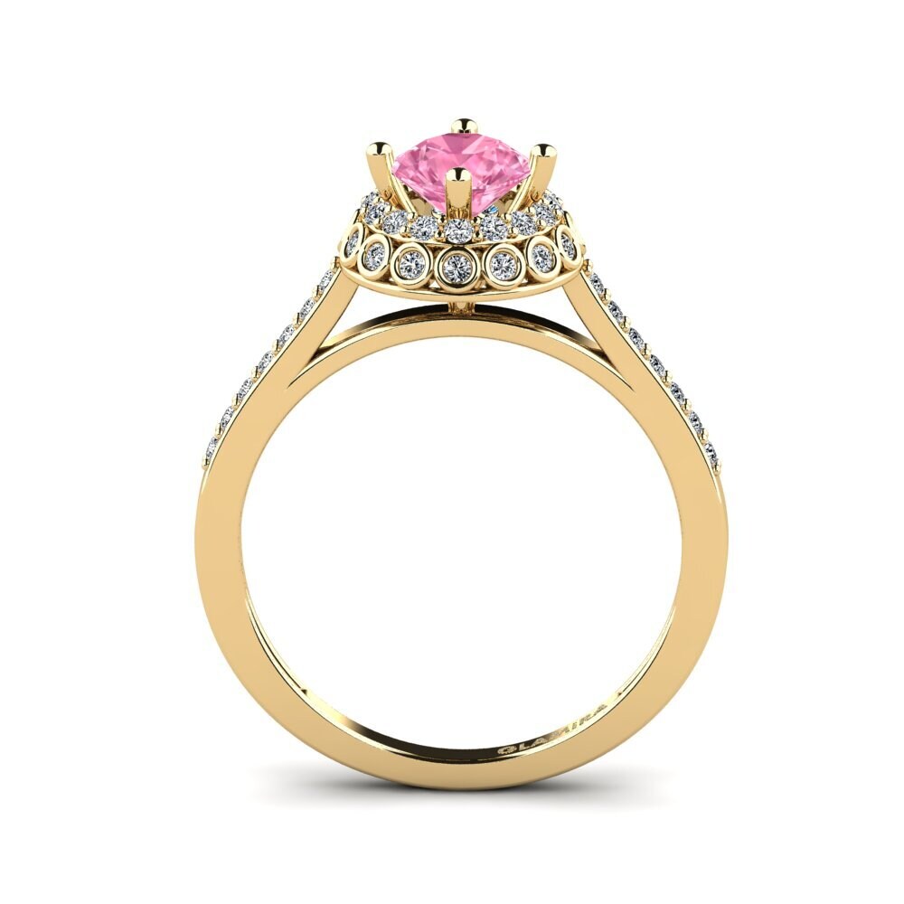 Pink Sapphire Engagement Ring Syfig - A