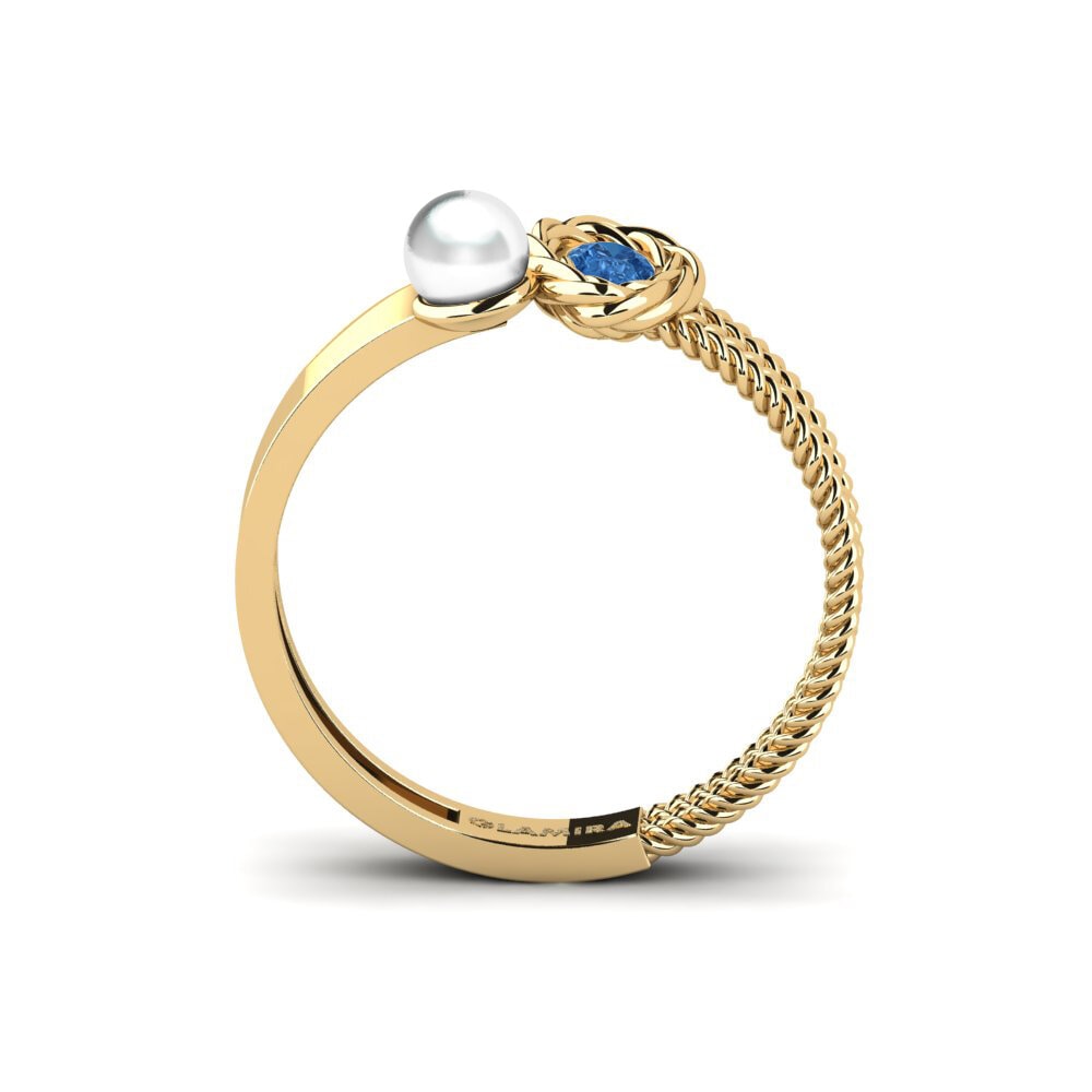 Goccia Zircone Blu Scuro Anello Acwella