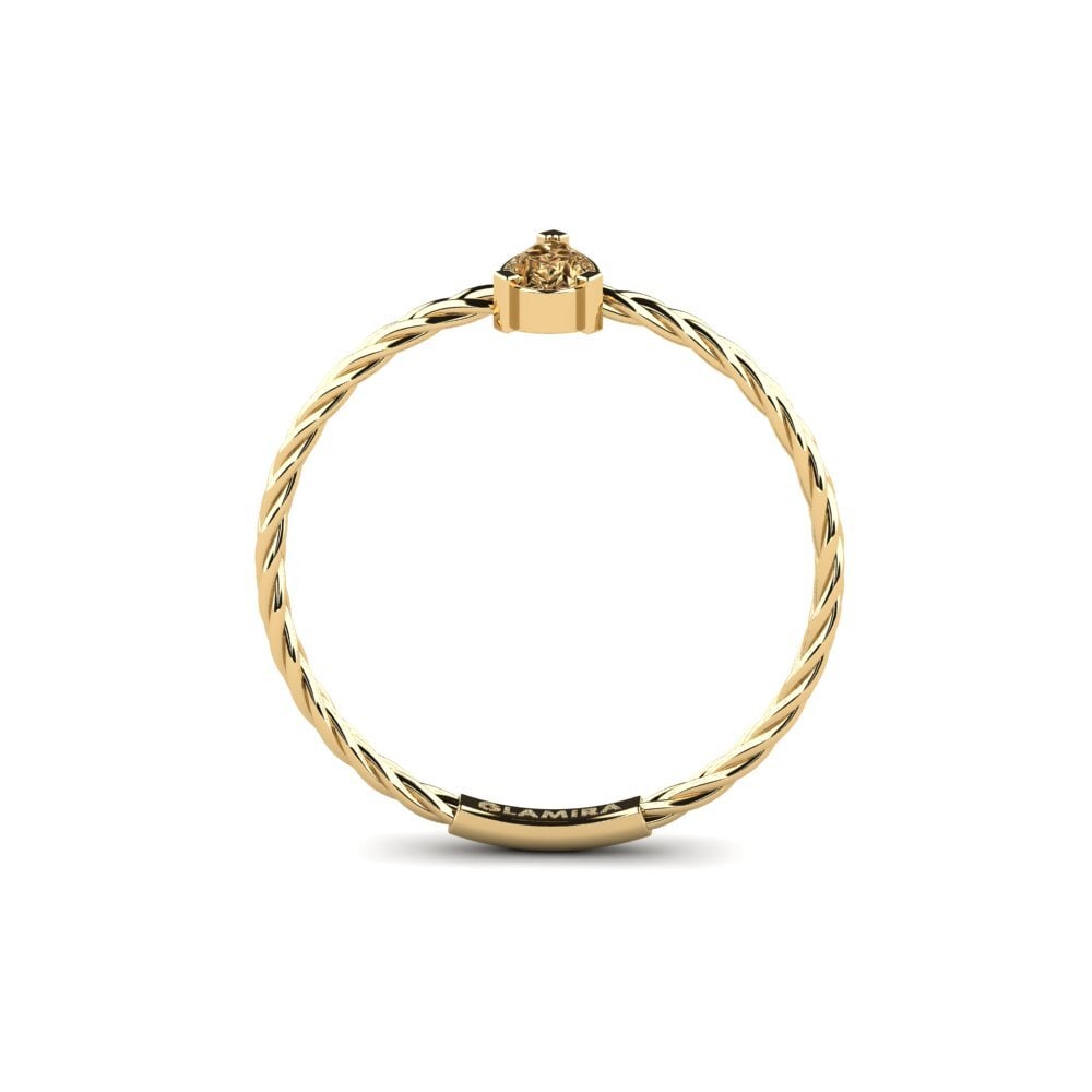 14ct Yellow Gold Brown Diamond Engagement Ring Histomania