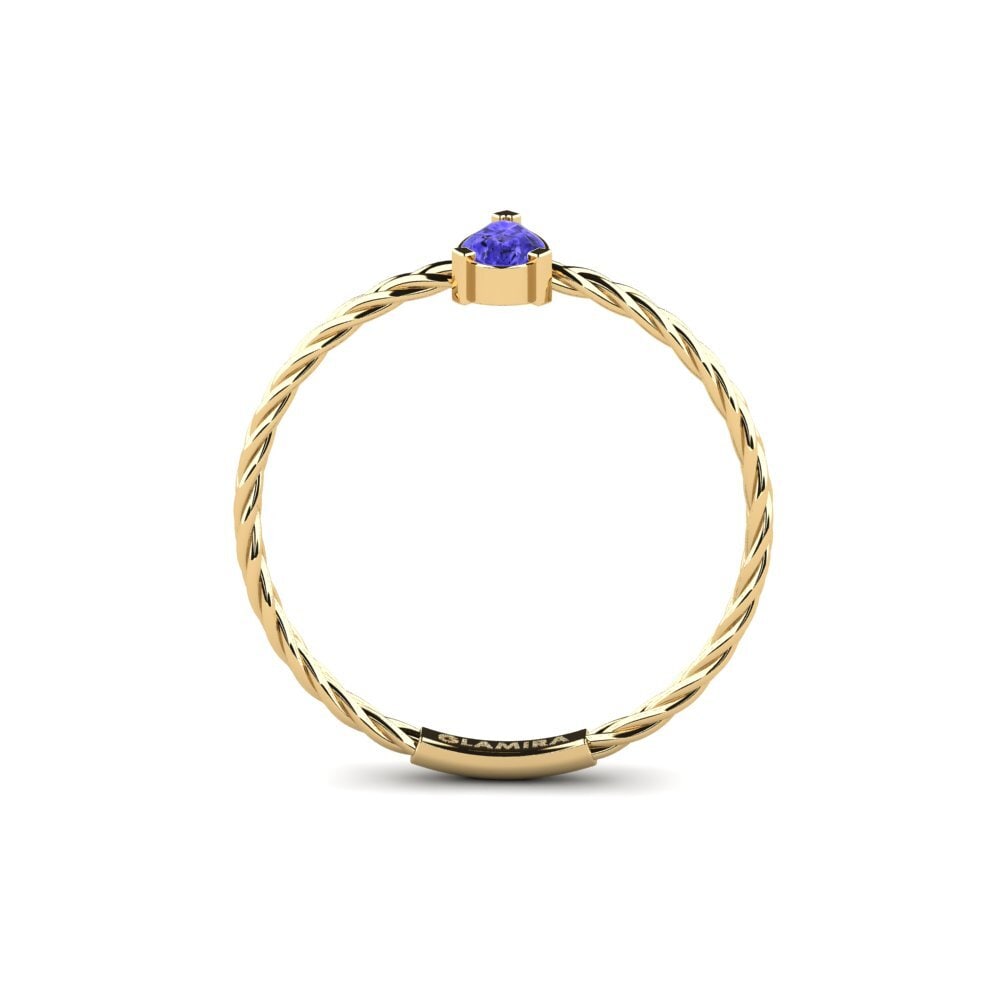 18k Oro Amarillo Tanzanita Anillo de compromiso Histomania