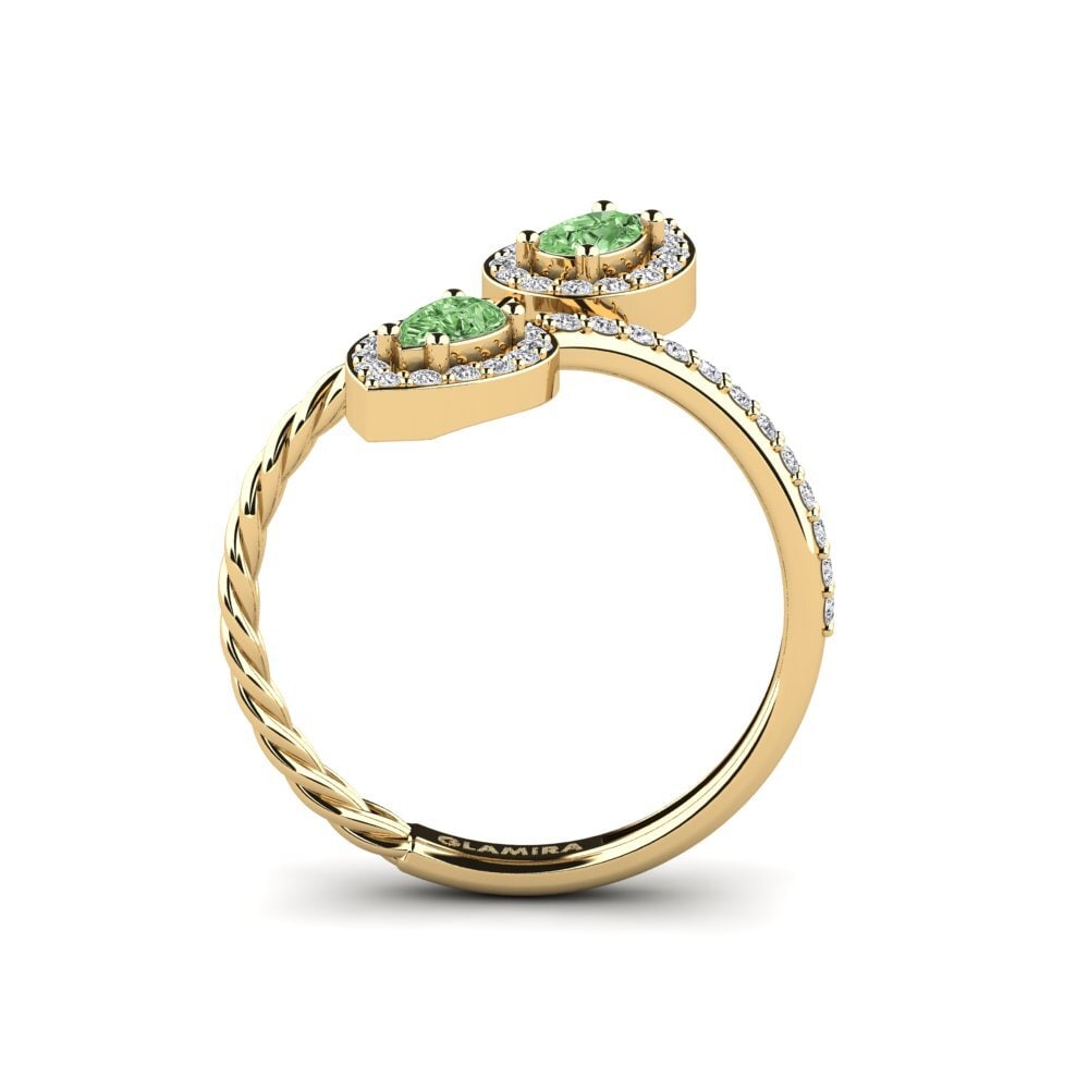 Diamante Verde Anillo Honning