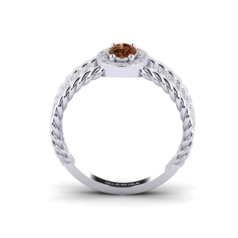 Ovalado Diamante café Anillo Tenger