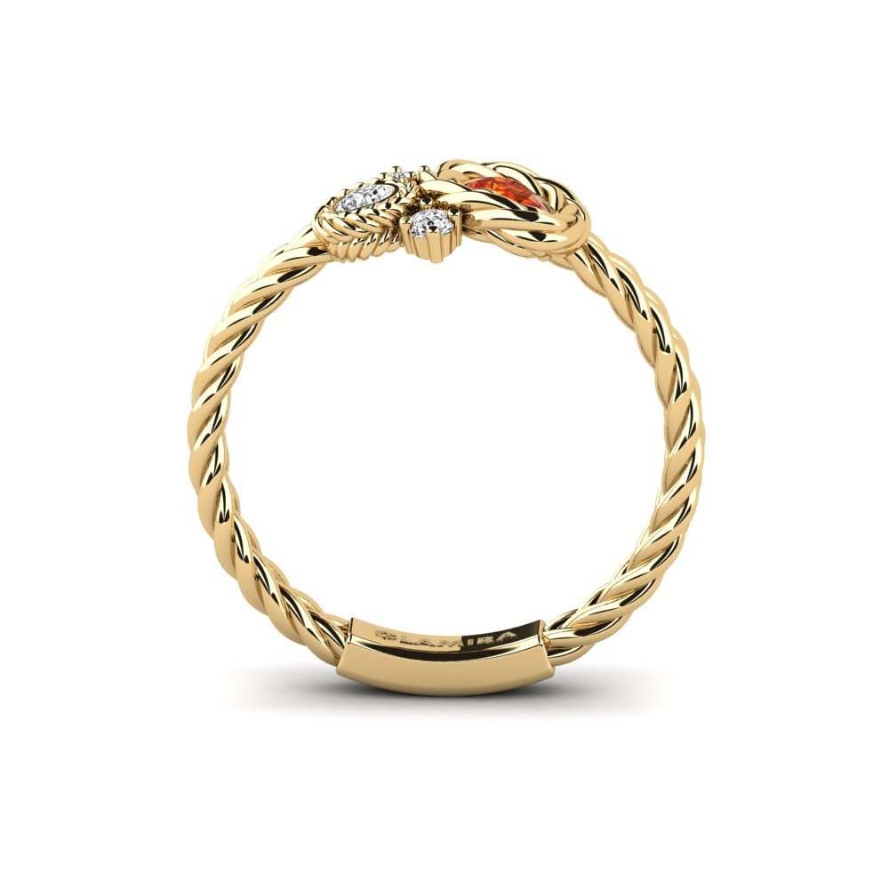 Orangefarbener Saphir Ring Adyma
