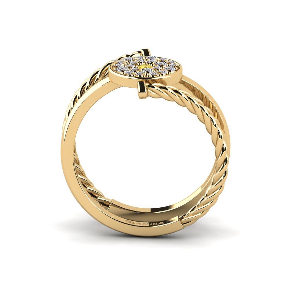 Zafiro amarillo Anillo Curlgold
