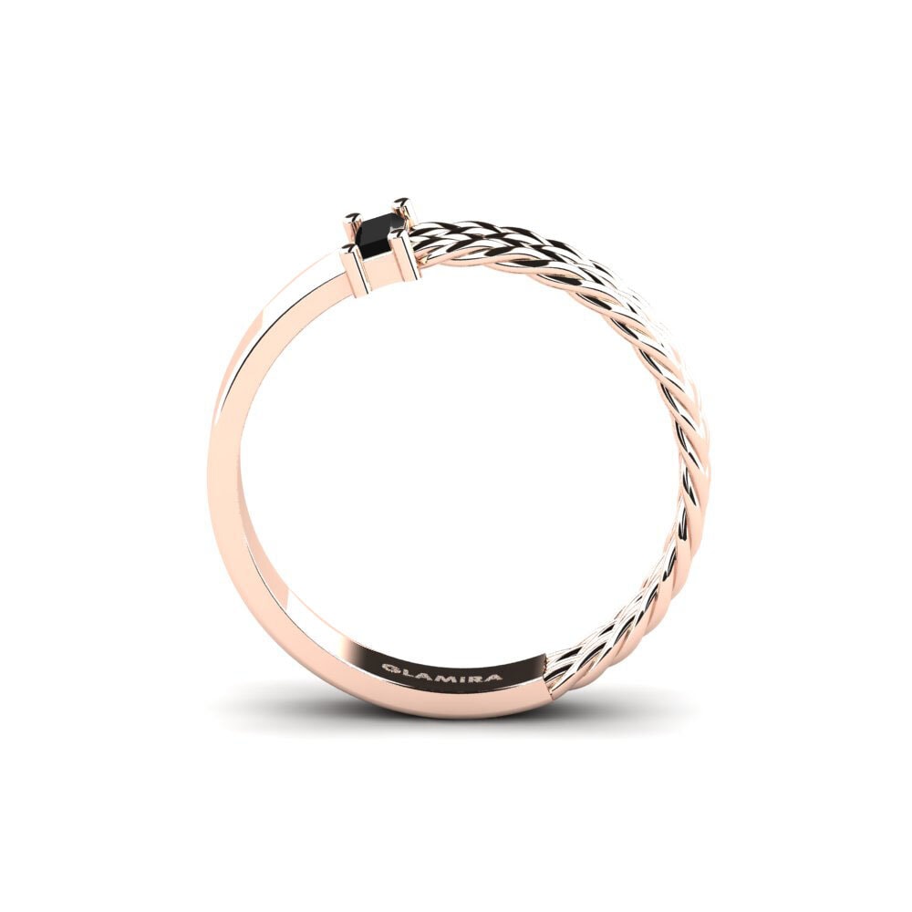 18ct Rose Gold Black Diamond Ring Nanina