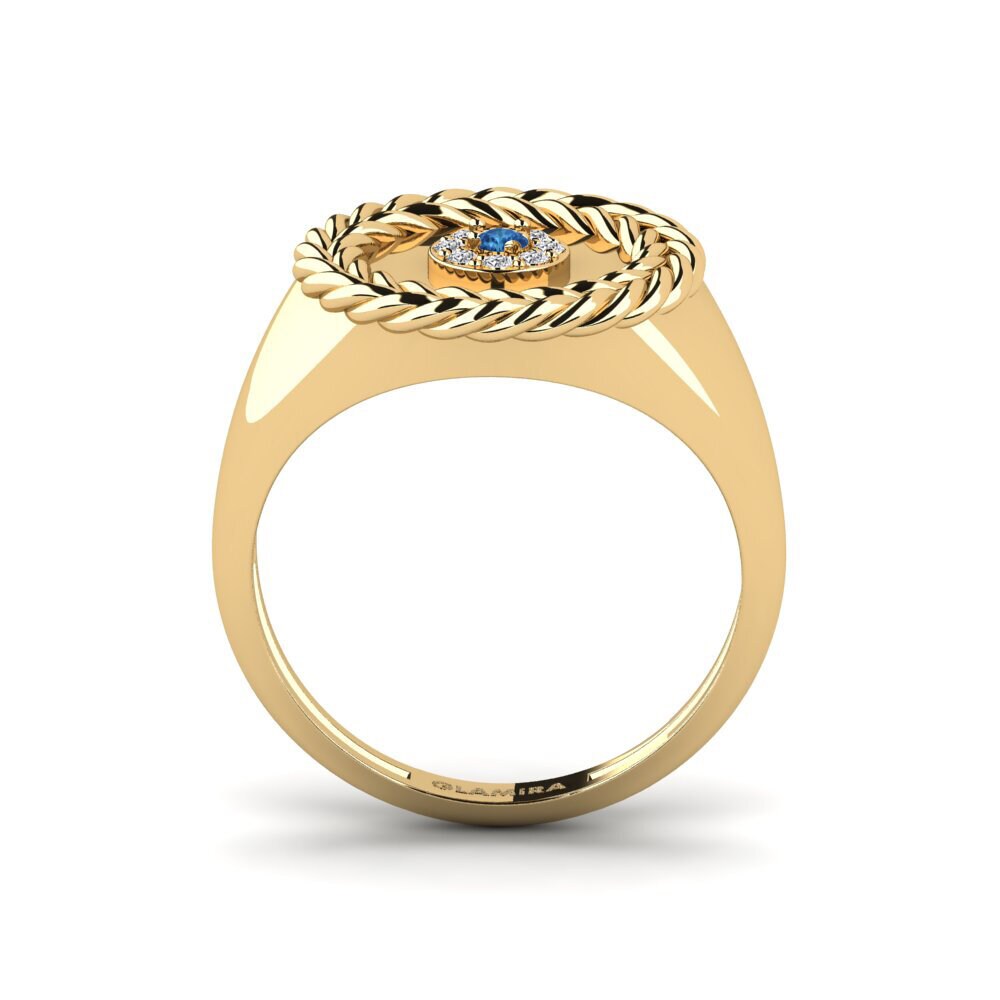 Zircônia azul escuro Anel Ravina