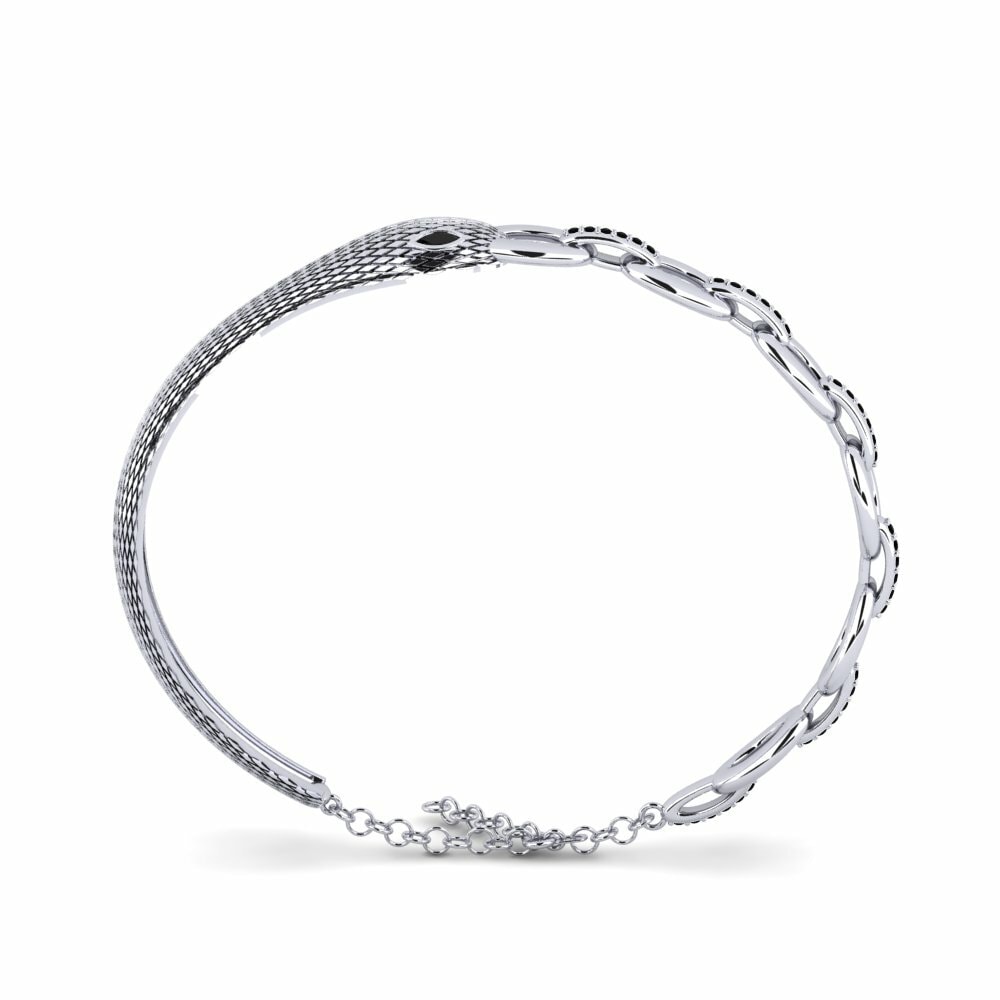 14ct White Gold Marquise Black Diamond Women's Bangle Availability view 2