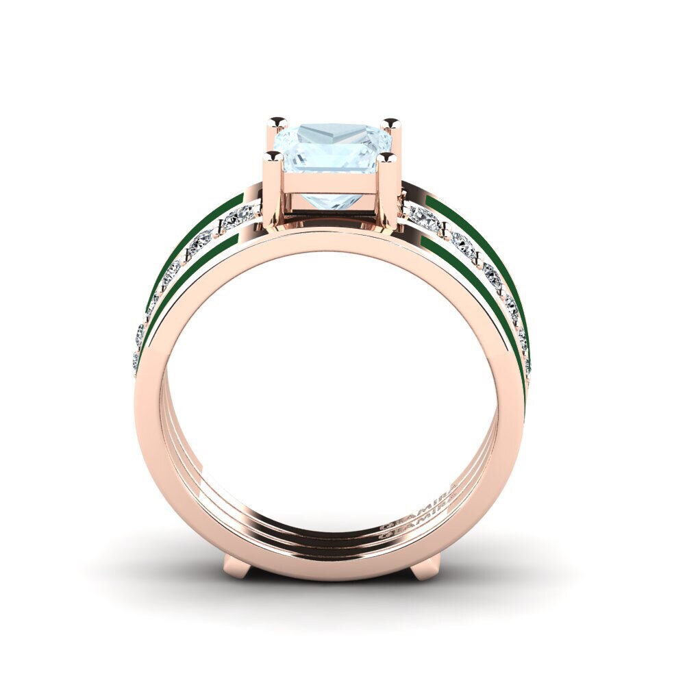 Aquamarine Ring Andode SET