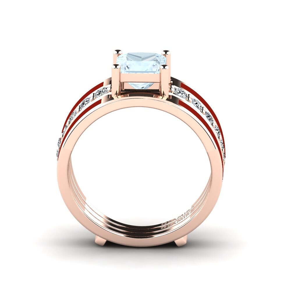 Aquamarine Ring Andode SET