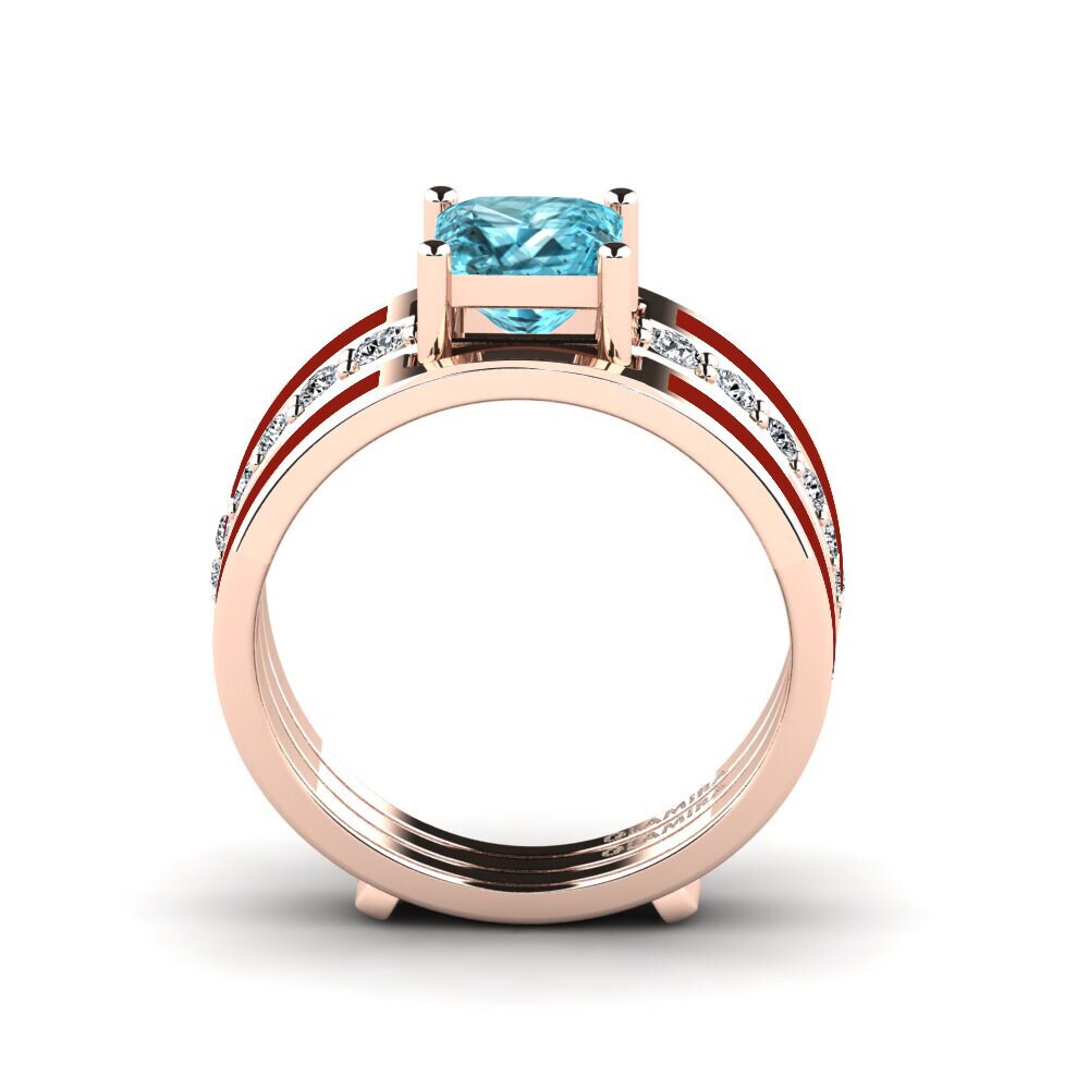 Blue Zircon Ring Andode SET
